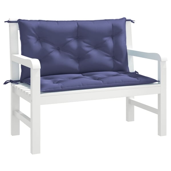 vidaXL hynder til havebænk 2 stk. 100x50x7 cm oxfordstof marineblå