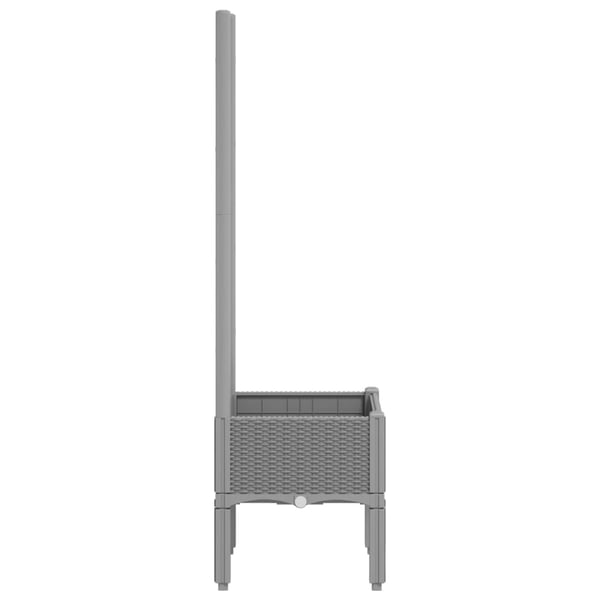 vidaXL Plantekasse med espalier lysegrå 40x40x142 cm PP