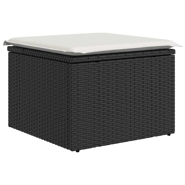 vidaXL sofasæt til haven 9 dele med hynder polyrattan sort