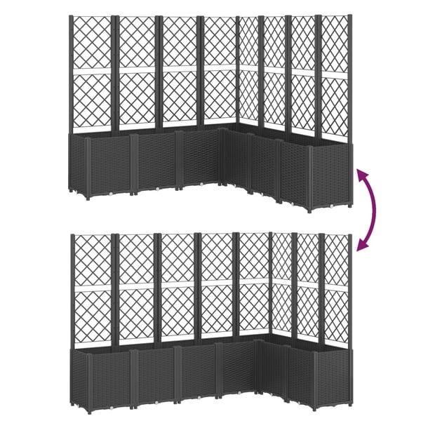 vidaXL plantekasse med espalier 160x160x140 cm PP sort