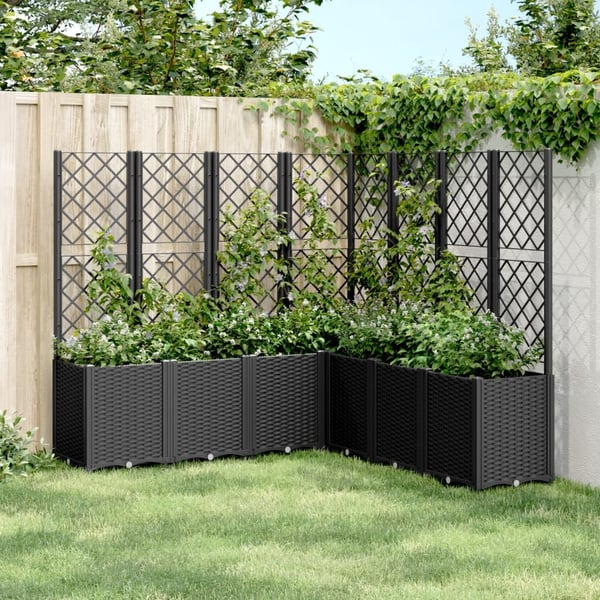 vidaXL plantekasse med espalier 160x160x140 cm PP sort