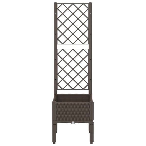 vidaXL plantekasse med espalier 40x40x142 cm PP brun
