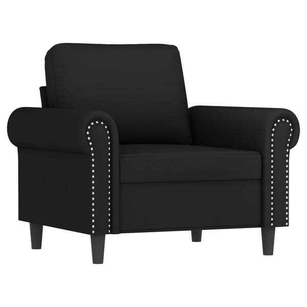 vidaXL sofastol med fodskammel 60 cm velour sort