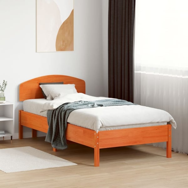 vidaXL Hodegavl voksbrun 100 cm heltre furu