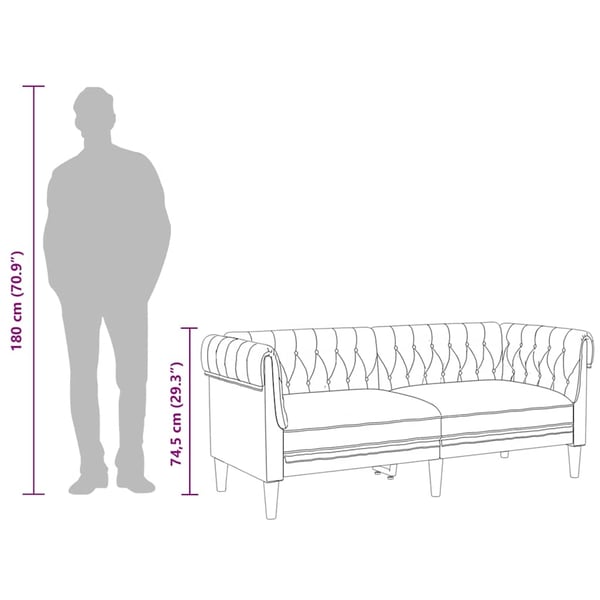 vidaXL 2-personers Chesterfield-sofa stof gråbrun