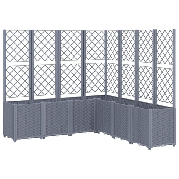 vidaXL plantekasse med espalier 160x160x140 cm PP blågrå