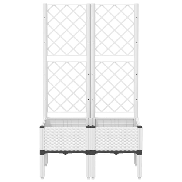 vidaXL plantekasse med espalier 80x40x142 cm PP hvid