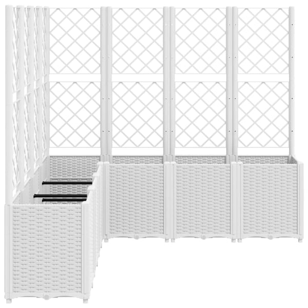 vidaXL plantekasse med espalier 160x160x140 cm PP hvid