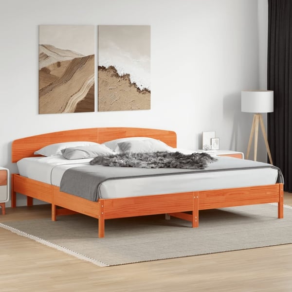 vidaXL Hodegavl voksbrun 180 cm heltre furu