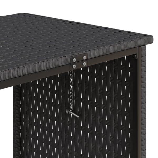 vidaXL Hagesofa med bord og puter L-formet svart polyrotting