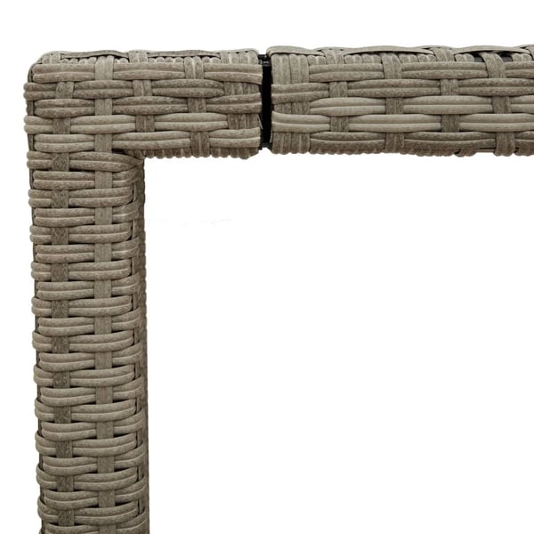 vidaXL Puutarhapöytä lasipöytälevy v.harmaa 150x90x75 cm polyrottinki