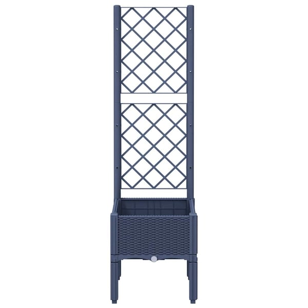 vidaXL plantekasse med espalier 40x40x142 cm PP blågrå
