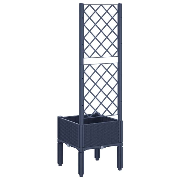 vidaXL plantekasse med espalier 40x40x142 cm PP blågrå