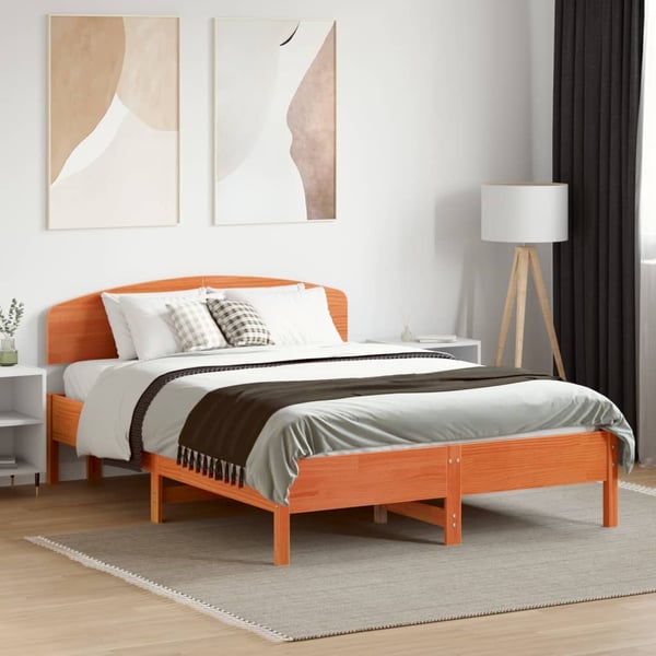 vidaXL Hodegavl voksbrun 135 cm heltre furu