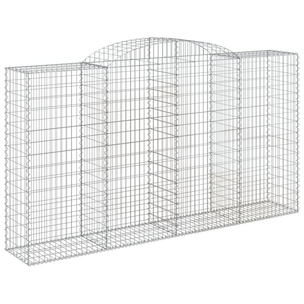 vidaXL Gabionkurver buede 15 stk 300x50x160/180 cm galvanisert jern