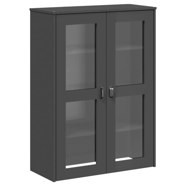 vidaXL vitrineskab VIKEN 80x40x200 cm massivt fyrretræ antracitgrå