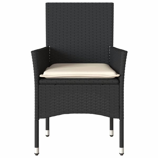 vidaXL havestole med hynder 2 stk. polyrattan sort