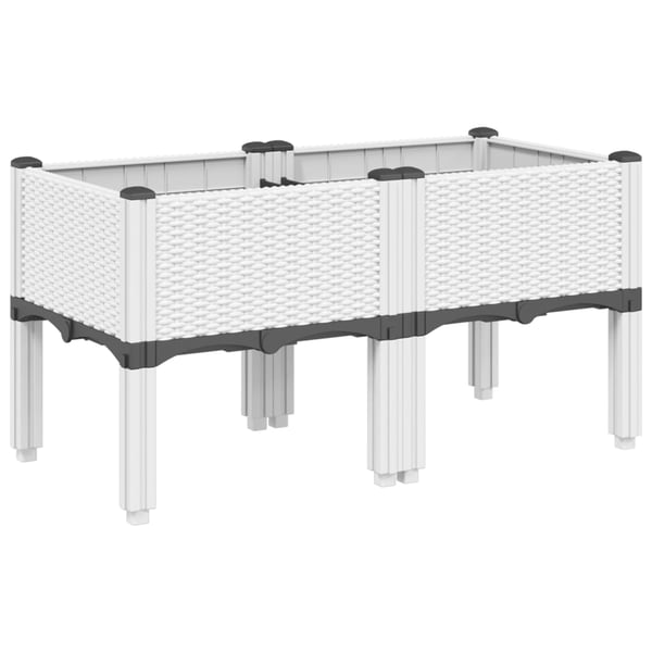 vidaXL plantekasse med ben 80x40x42 cm PP hvid