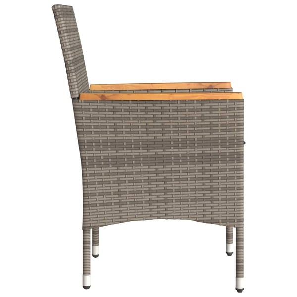vidaXL havestole med hynder 2 stk. polyrattan grå