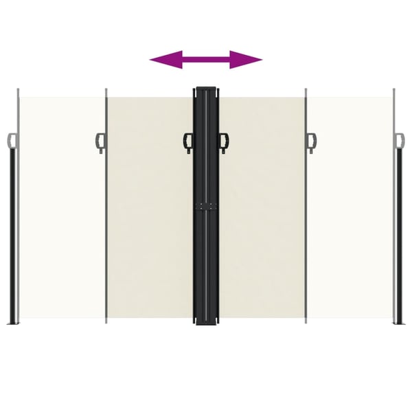 vidaXL sammenrullelig sidemarkise 200x600 cm cremefarvet
