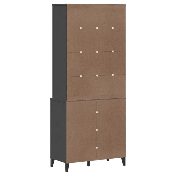 vidaXL skænk VIKEN 80x40x190 cm massivt fyrretræ antracitgrå