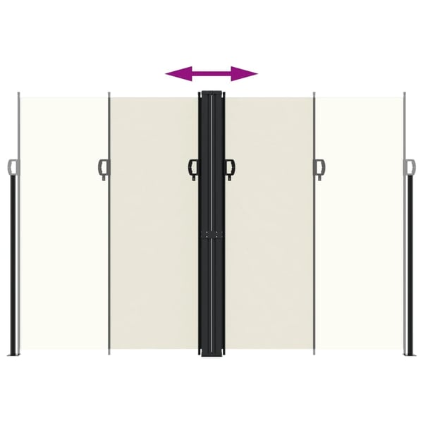 vidaXL sammenrullelig sidemarkise 220x600 cm cremefarvet