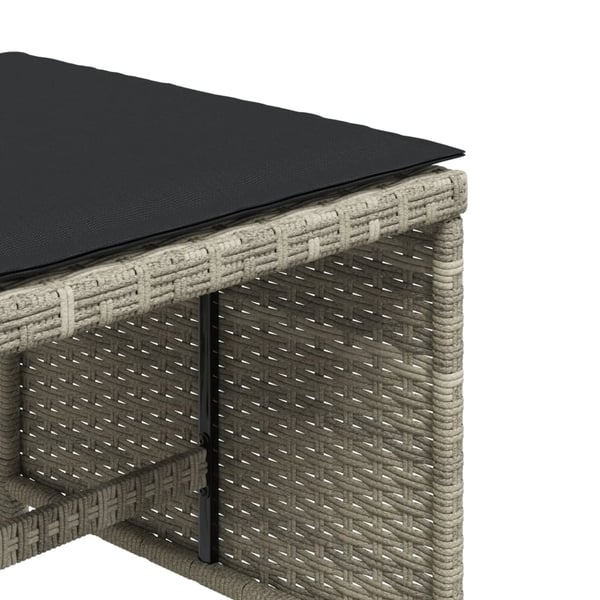 vidaXL haveskamler 4 stk. med hynder 41x41x36 cm polyrattan lysegrå