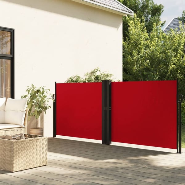 vidaXL sammenrullelig sidemarkise 140x600 cm rød