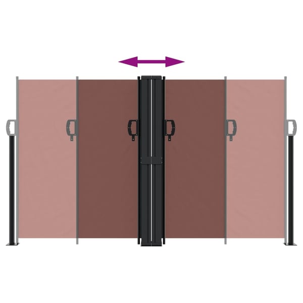 vidaXL Uttrekkbar sidemarkise 140x600 cm brun