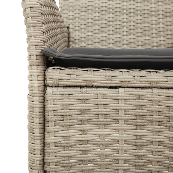 vidaXL havestole 2 stk. med hynder polyrattan lysegrå