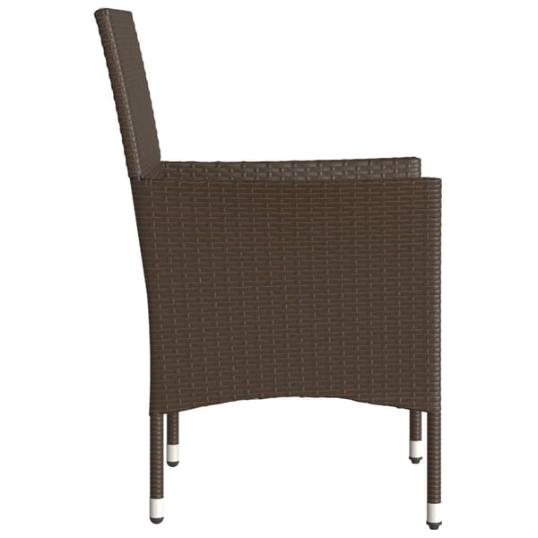 vidaXL havestole med hynder 2 stk. polyrattan brun