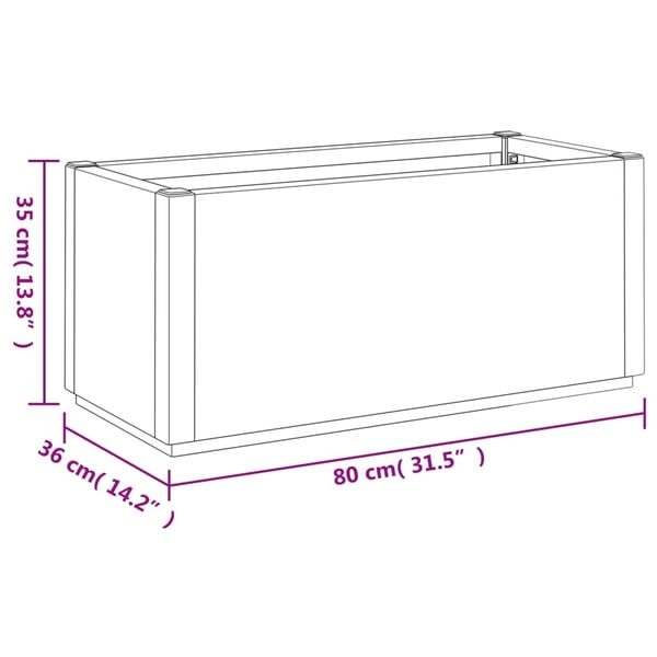 vidaXL Plantekasse hvit 80x36x35 cm PP