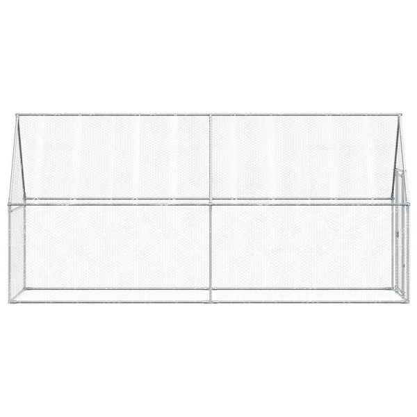 vidaXL Kyllingbur sølv 400x100x190 cm galvanisert stål