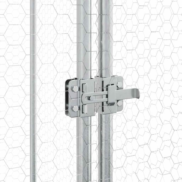 vidaXL Kyllingbur sølv 400x100x190 cm galvanisert stål