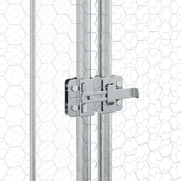vidaXL Kyllingbur sølv 400x100x190 cm galvanisert stål