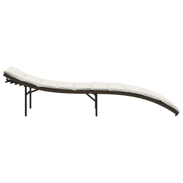 vidaXL liggestol med hynde 55x199x50 cm polyrattan brun
