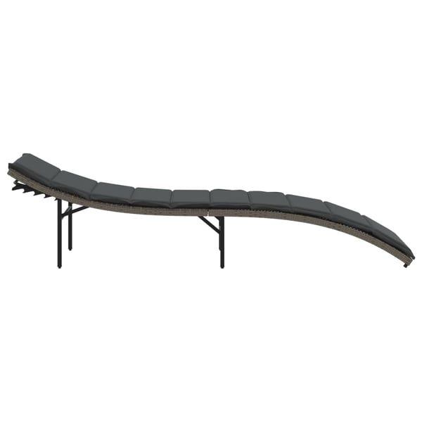 vidaXL liggestol med hynde 55x199x50 cm polyrattan grå