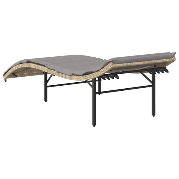 vidaXL liggestol med hynde 55x199x50 cm polyrattan beige