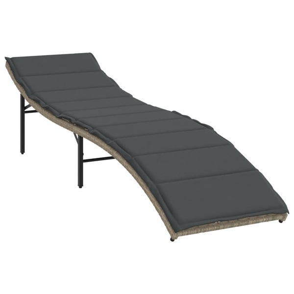 vidaXL liggestole 2 stk. med bord polyrattan lysegrå