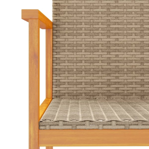vidaXL Hagestoler 2 stk beige polyrotting og heltre