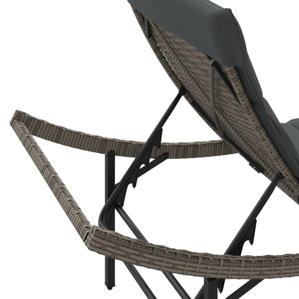 vidaXL liggestole 2 stk. med bord polyrattan grå