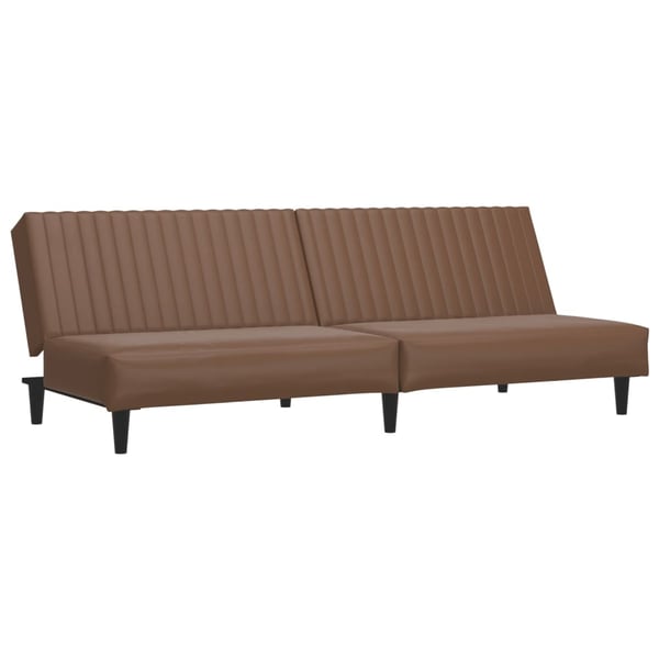vidaXL Bäddsoffa 2-sits brun konstläder