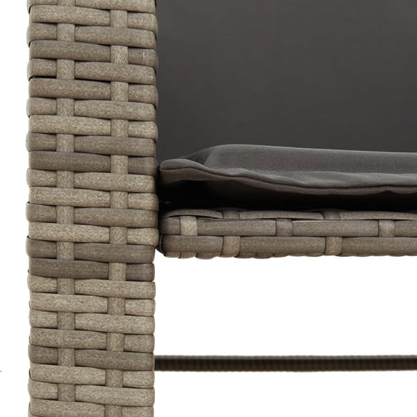 vidaXL 2-personers havesofa med bord og skamler polyrattan grå