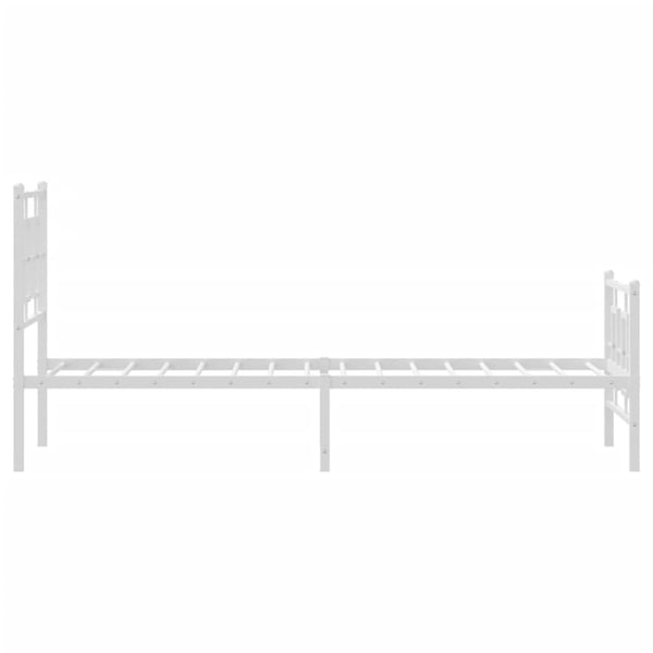 vidaXL Sengeramme i metall med hode- og fotgavl hvit 80x200 cm