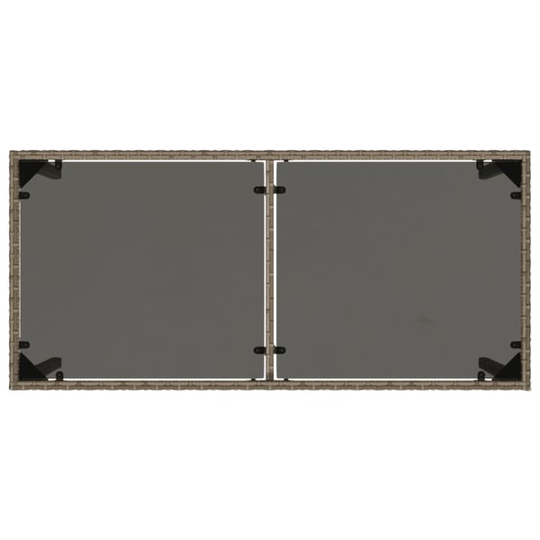 vidaXL Hagebord med glassplate grå 115x54x74 cm polyrotting