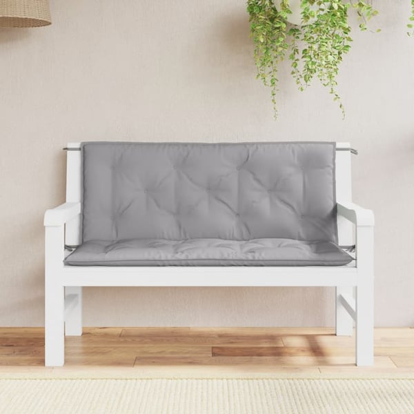 vidaXL hynder til havebænk 2 stk. 120x50x7 cm oxfordstof grå