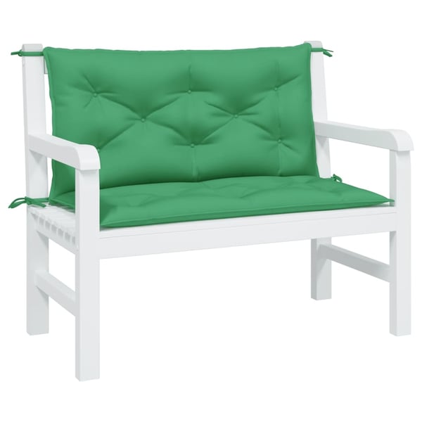 vidaXL hynder til havebænk 2 stk. 100x50x7 cm oxfordstof grøn