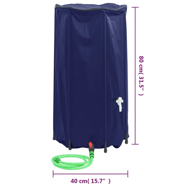 vidaXL Vanntank med kran sammenleggbar 100 L PVC