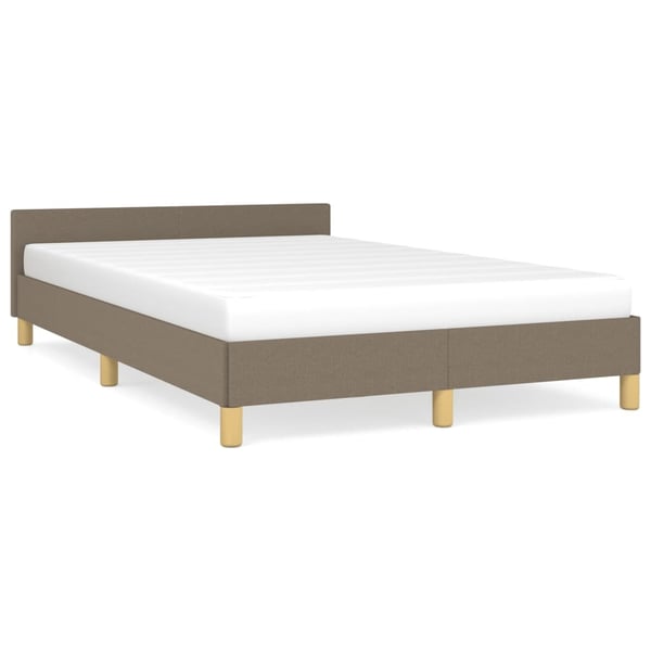 vidaXL sengeramme med sengegavl 120x190 cm stof gråbrun