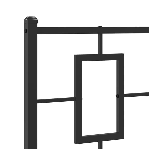 vidaXL Sengeramme i metall med hode- og fotgavl svart 90x200 cm